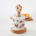 creative wooden Kitchen Bathroom Standing Paper Towel Holder